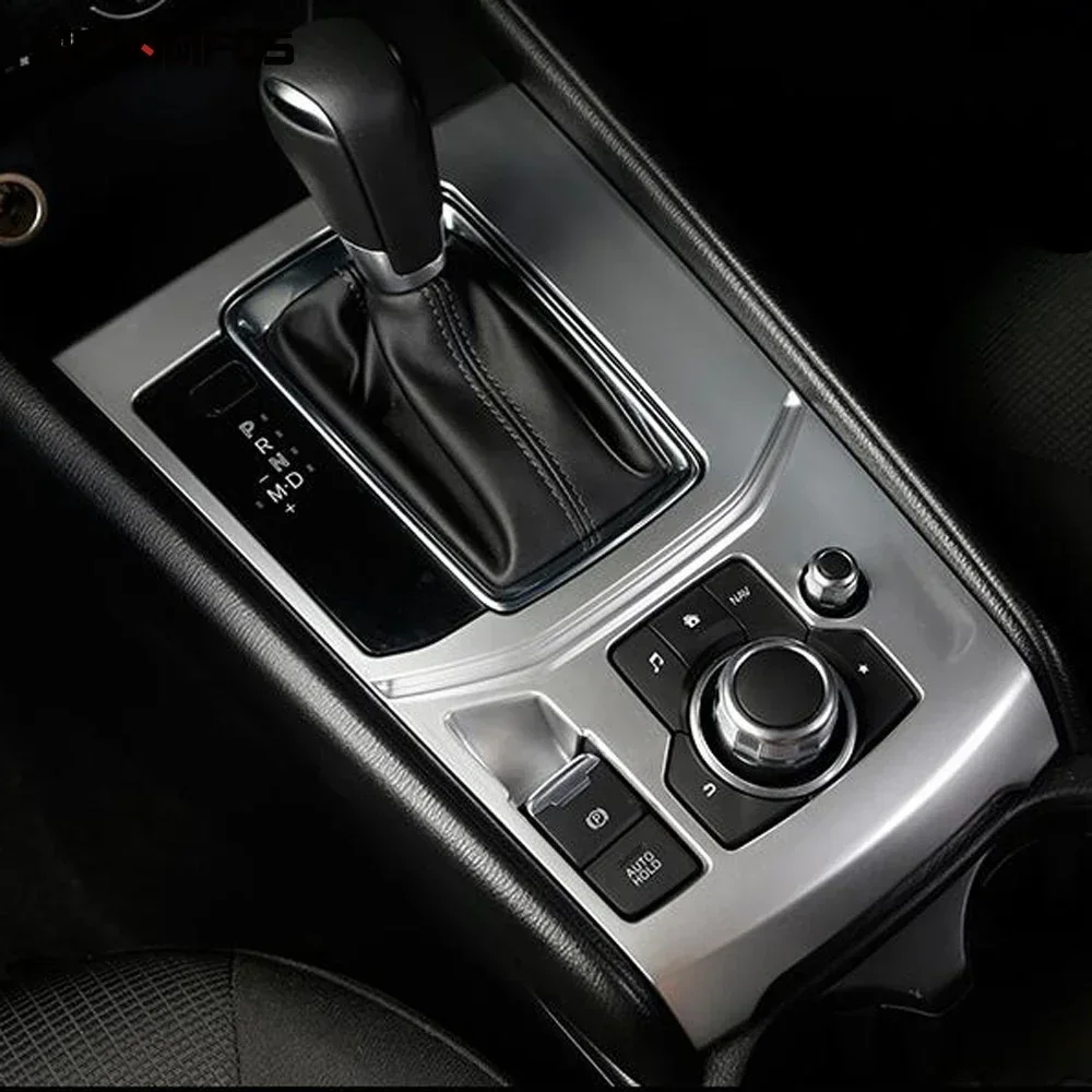 For Mazda CX-5 CX5 KF 2017-2023 2024 Carbon Fiber Gear Shift Box Cover Moulding Trim Decoration Frame Interior Car Accessories