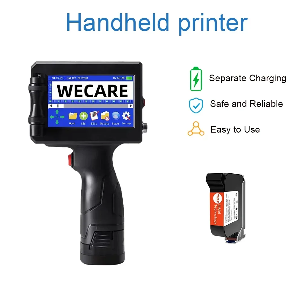 WECARE Portable Automatic Inkjet Handheld Printer Using WECARE Fast Dry Ink Cartridge