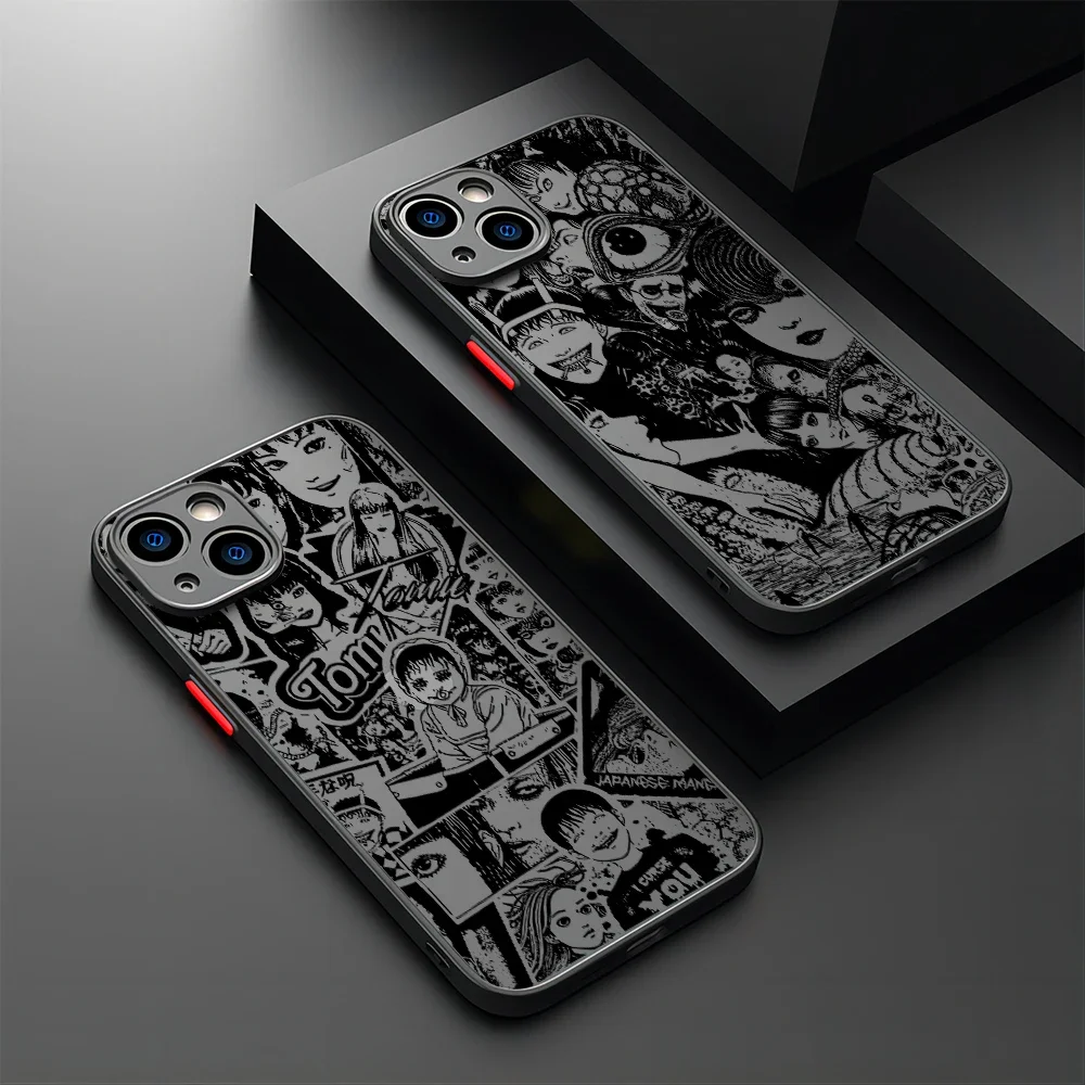 Чехол для телефона Junji Ito с ужасными комиксами для iPhone 15 14 13 12 11 Pro Max Mini X XR XS Max 7 8 Plus, матовая прозрачная задняя крышка