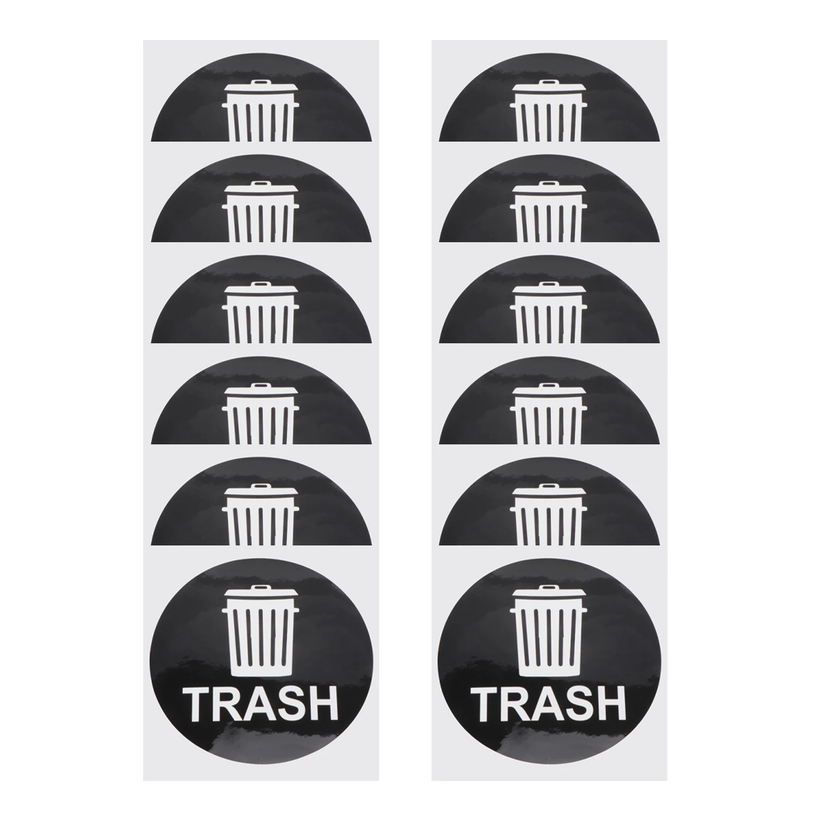 12PCS Sticker Adhesive Trash Can Label Adhesive Vinyl Label for Smooth Surface Garbage Sign Decal Trash Cans Signs Home Use