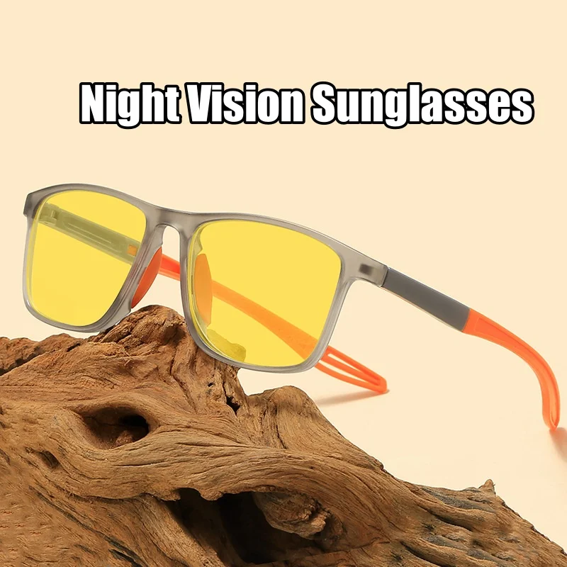 

Trendy Ultralight Sports Sunglasses Men Women's Vintage Square Night Vision Glasses for Driving Retro Classic UV400 Goggles