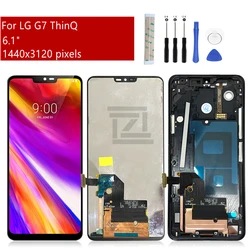 For LG G7 ThinQ LCD Display Touch Screen Digitizer Assembly With Frame For G7 Screen Replacement G710 Repair Parts