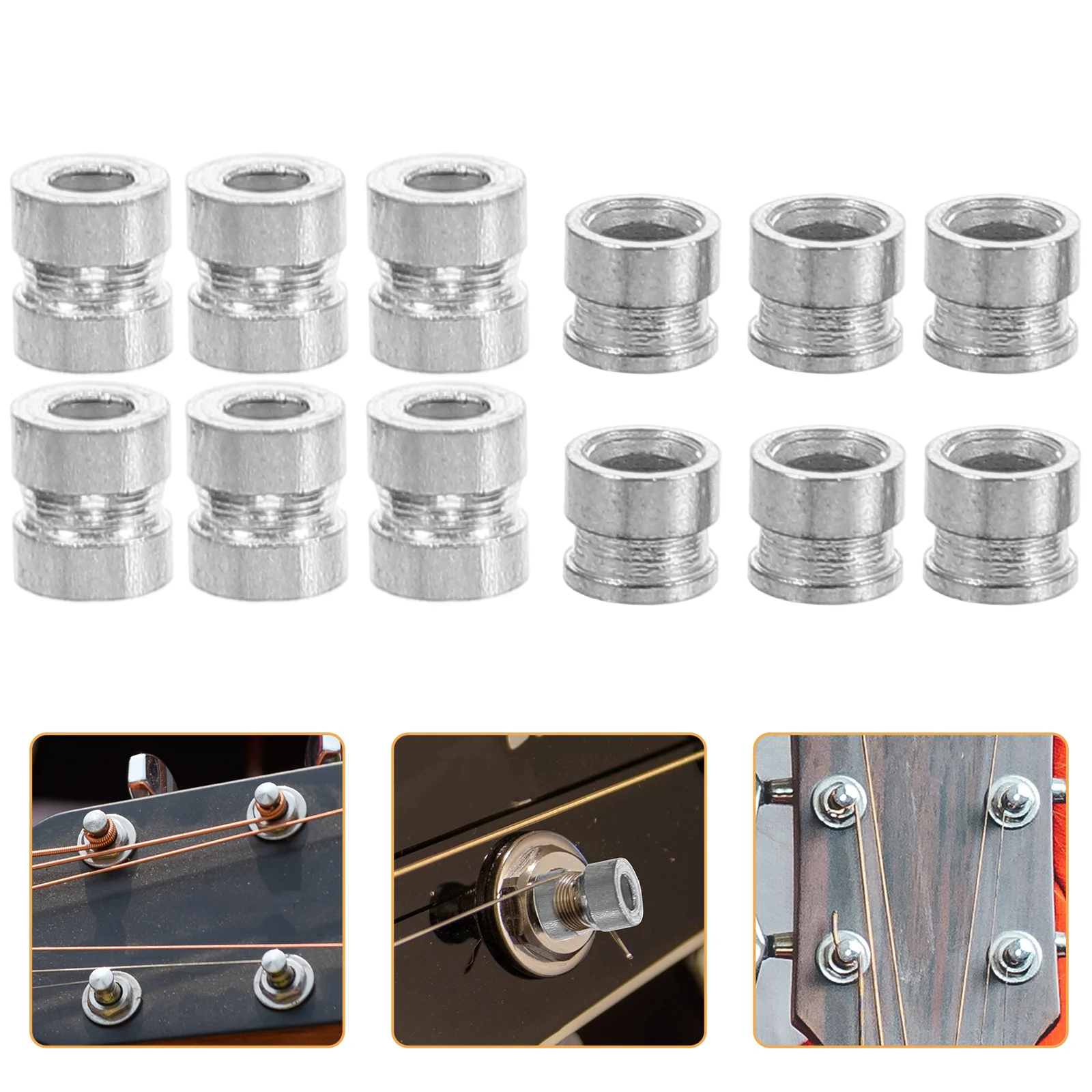 

20 Pcs Beads String Guitar Accessories Kit Parts and Pin Gifts Bridge Folk Silver Acoustic