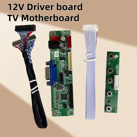 Mainboard Kit for 10-42" LCD Monitor/TV Driver Board, LVDS FIX 30P S8 Screen Cable, Button Board MT2280-MD (No Programming Requi
