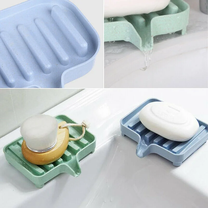 Bathroom Soap Dish Soap Holder Easy Clean Non Slip Storage Box Draining Soap Container Tray Keep Dry Storage Organizer Supplies