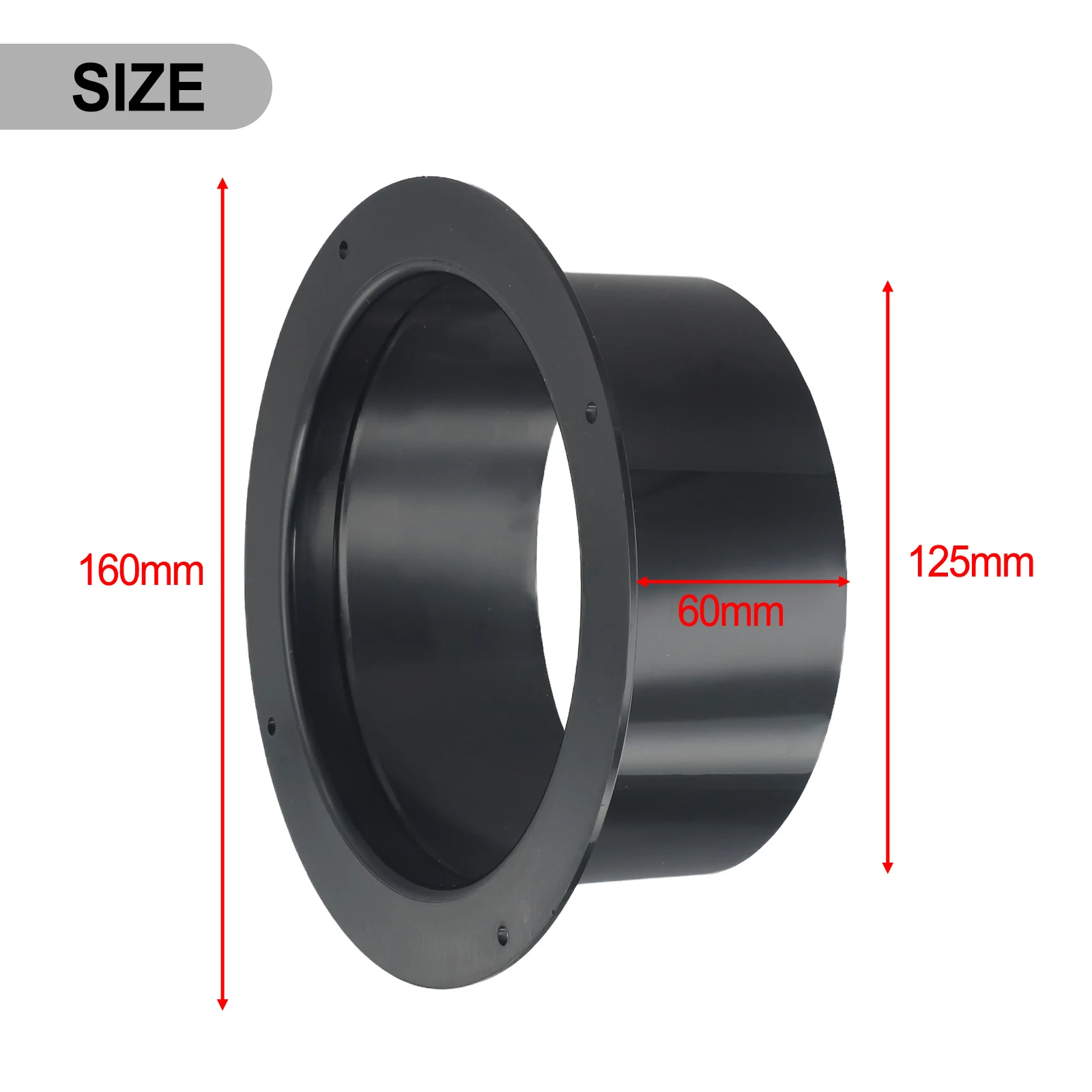 1pcs ABS Wall Flange Connector For Ventilation Pipe Air Ducting Connection Round 100/125/150mm Black Household Accessories