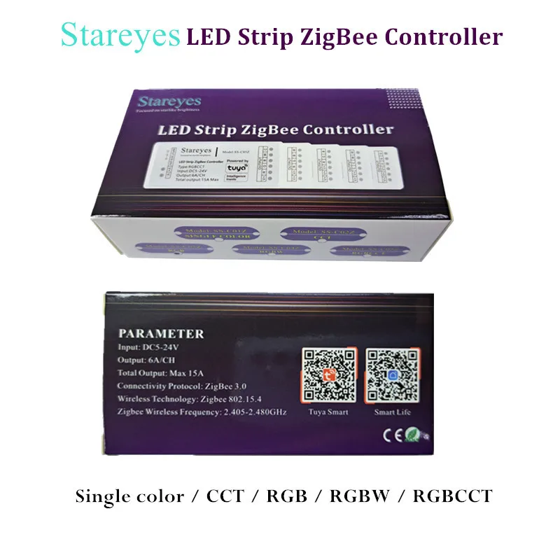 LED Strip Smart Tuya Zigbee Controller Warm white CCT RGB RGBW RGBCCT LED Tape Alexa Home Alice APP Control Zigbee Gateway Hub