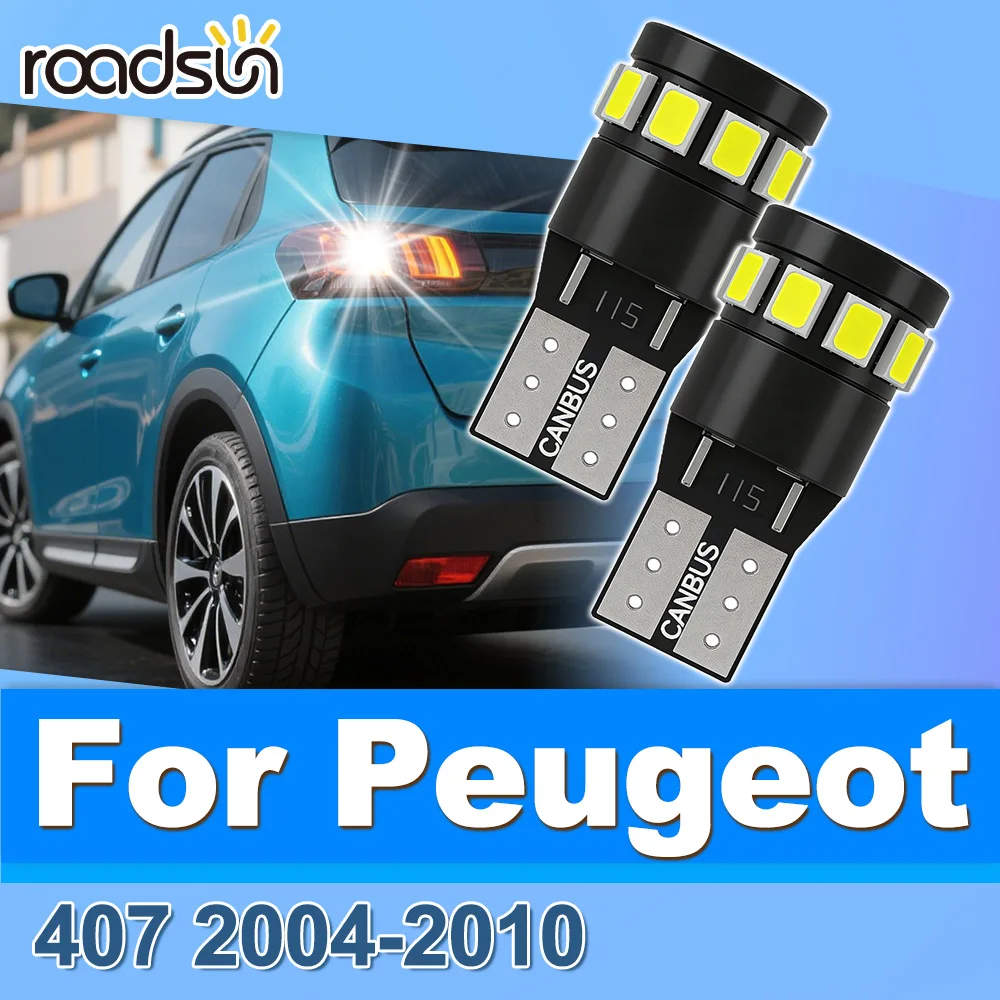 

Roadsun 2PCS For Peugeot 407 2004 2005 2006 2007 2008 2009 2010 Canbus Ultra Powerful LED License Plate Light Bulb Plug And Play