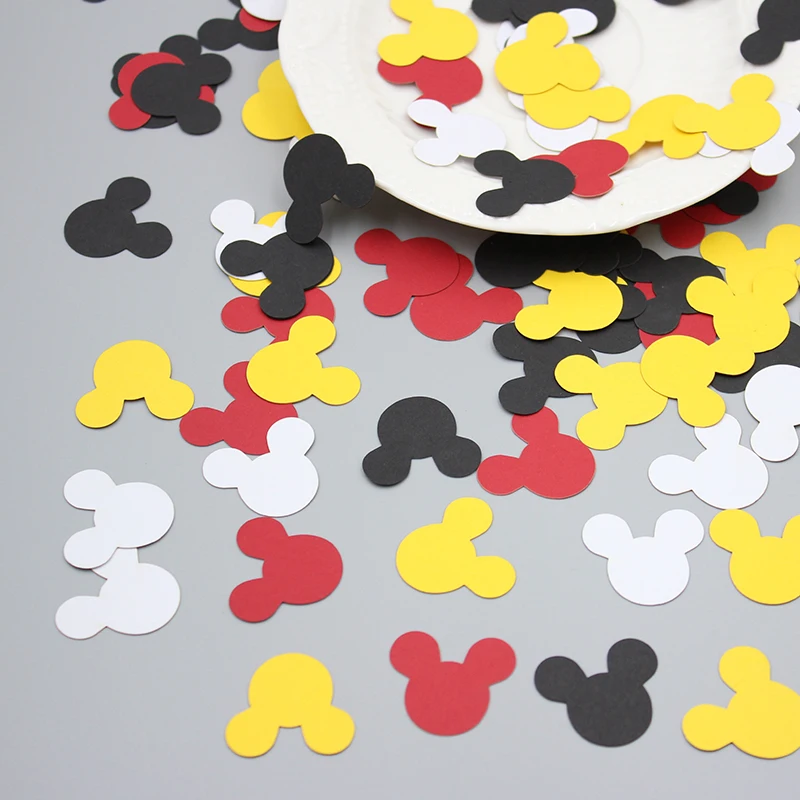 Confeti de mesa con escritura para baby shower - Decoración de ducha con confeti Minnie Mouse, confeti disperso de Minnie Mouse, bebé Minnie Mouse