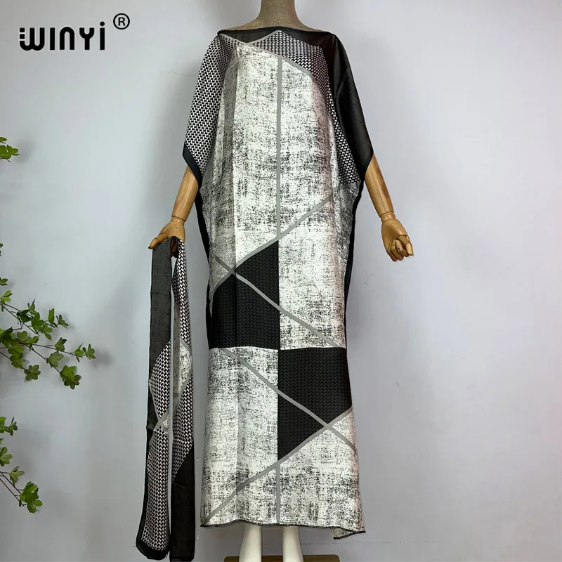 WINYI new african print clothing for women Dubai Muslim Dashiki beach kaftan holiday Design evening dress abaya evening gowns