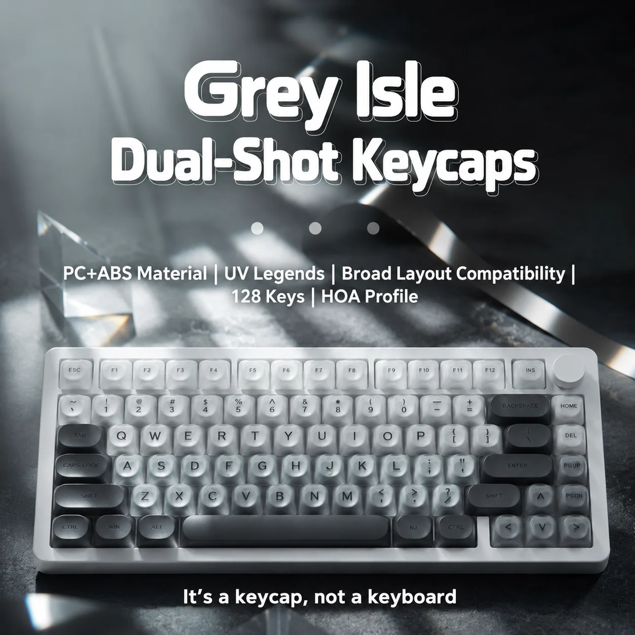 128 Keys HOA Profile Double Shot Keycaps PC+ABS Gradient Translucent Keycap Set Custom Keyboard Key Caps for 61/67/68/75/87/104/