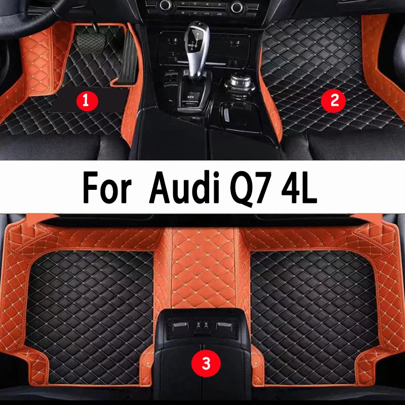 

Car Floor Mats For Audi Q7 4L MK1 2005~2015 Luxury Leather Rug Anti Dirt Carpet Durable Auto Mat Set Car Interior Accessories