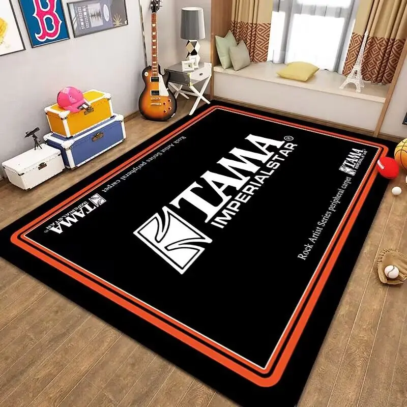 

T-TAMA Music Stand Drum Logo Carpet, Living Room, Sofa Area, Game Mat Area, Door Edge Water Absorbing and Non slip Mat