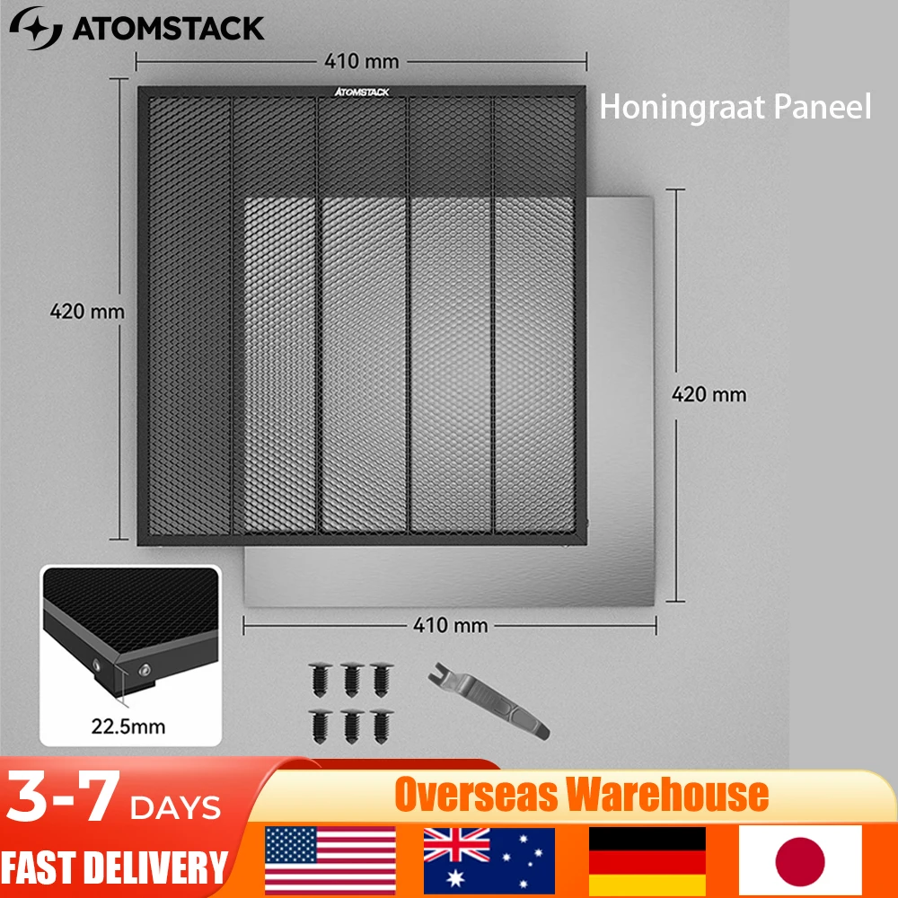 

Лазерная резка AtomStack Honingraat Paneel F2 F3 F4 для станков CO2 или диодной лазерной гравировки и резки Универсальный 460x425 мм
