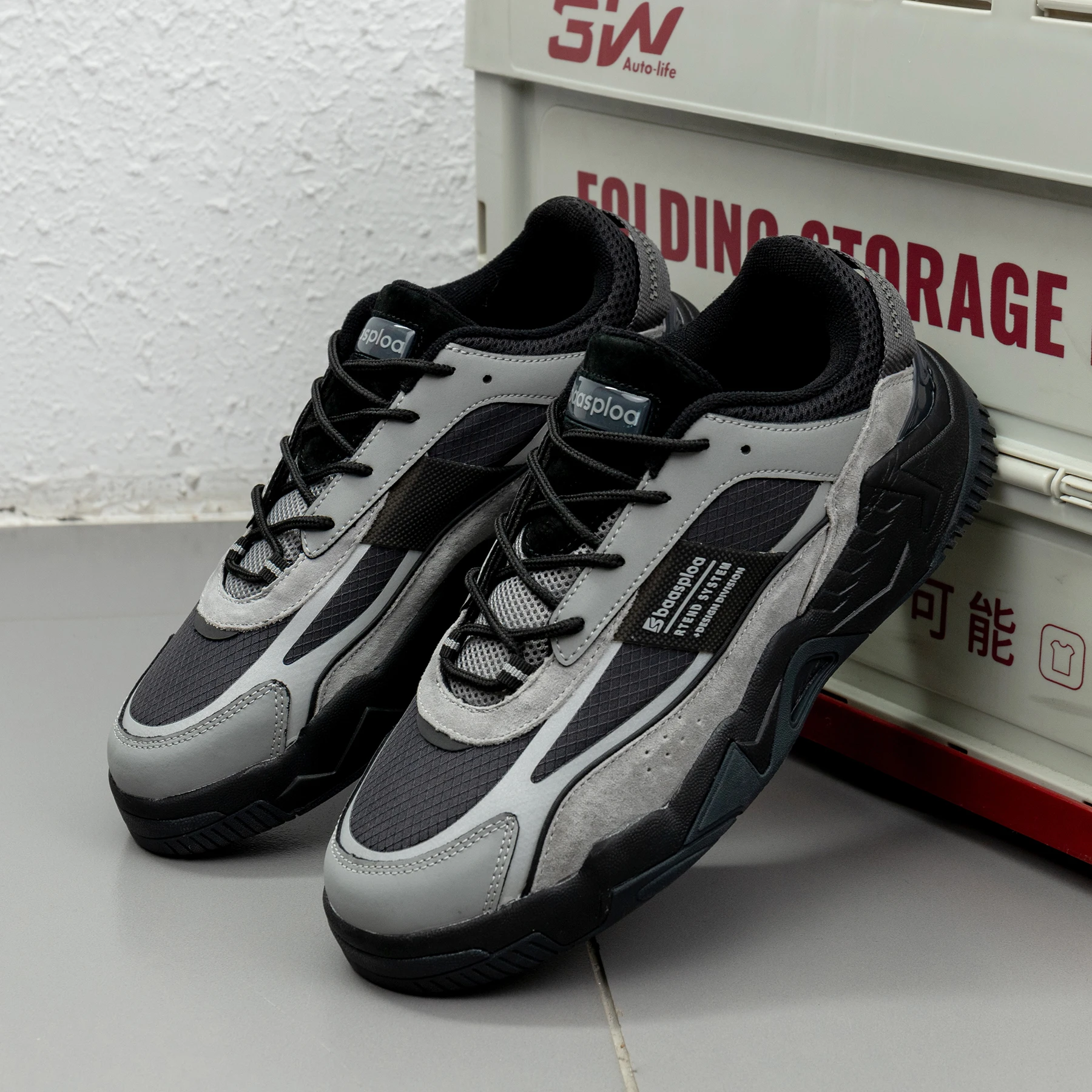Baasploa Men Walking Sneakers New Fashion Leather Waterproof Comfortable Shoes Male Casual Non-Slip Wear-Resistant Tenis Sh
