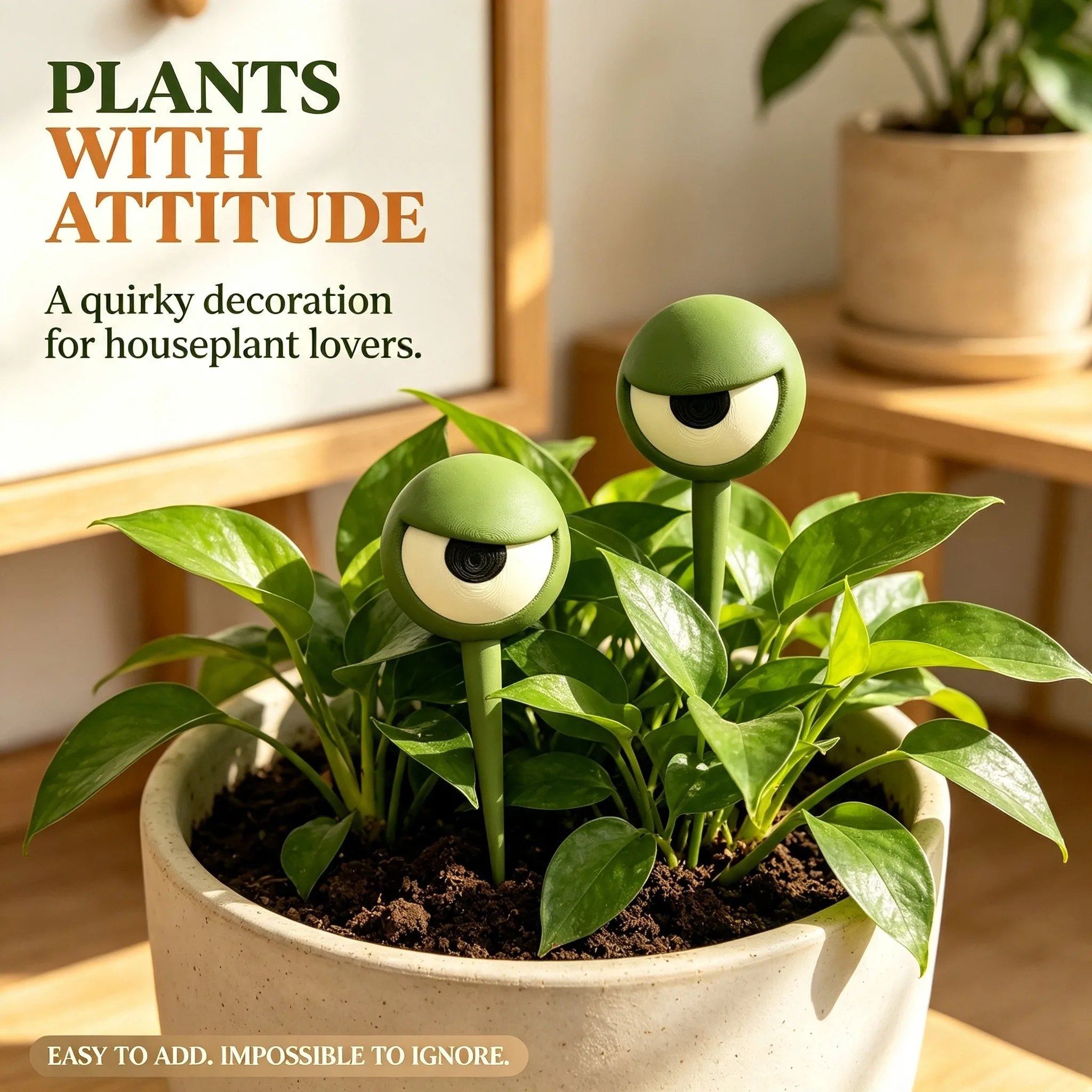 Weird-looking face plant pot decoration,3Dthree-dimensional plant sticks,fun flower pot ornaments,Halloween Christmas decoration