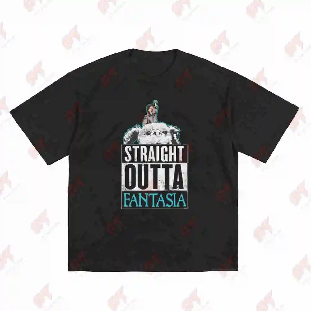 Neverending Story 80s Movie Funny Pop Art Parody Straight Outta Fantasia Short Sleeve Tee 100% Cotton T-Shirt