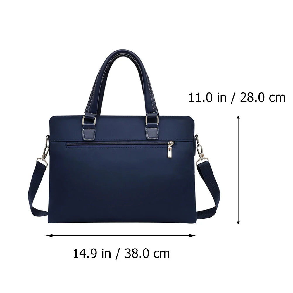 حقيبة عمل قماش أكسفورد أزرق مقاوم للماء ومقاوم للاهتراء، حقيبة ناعمة مريحة، حزام قابل للإزالة، سعة كبيرة للرجال #2
