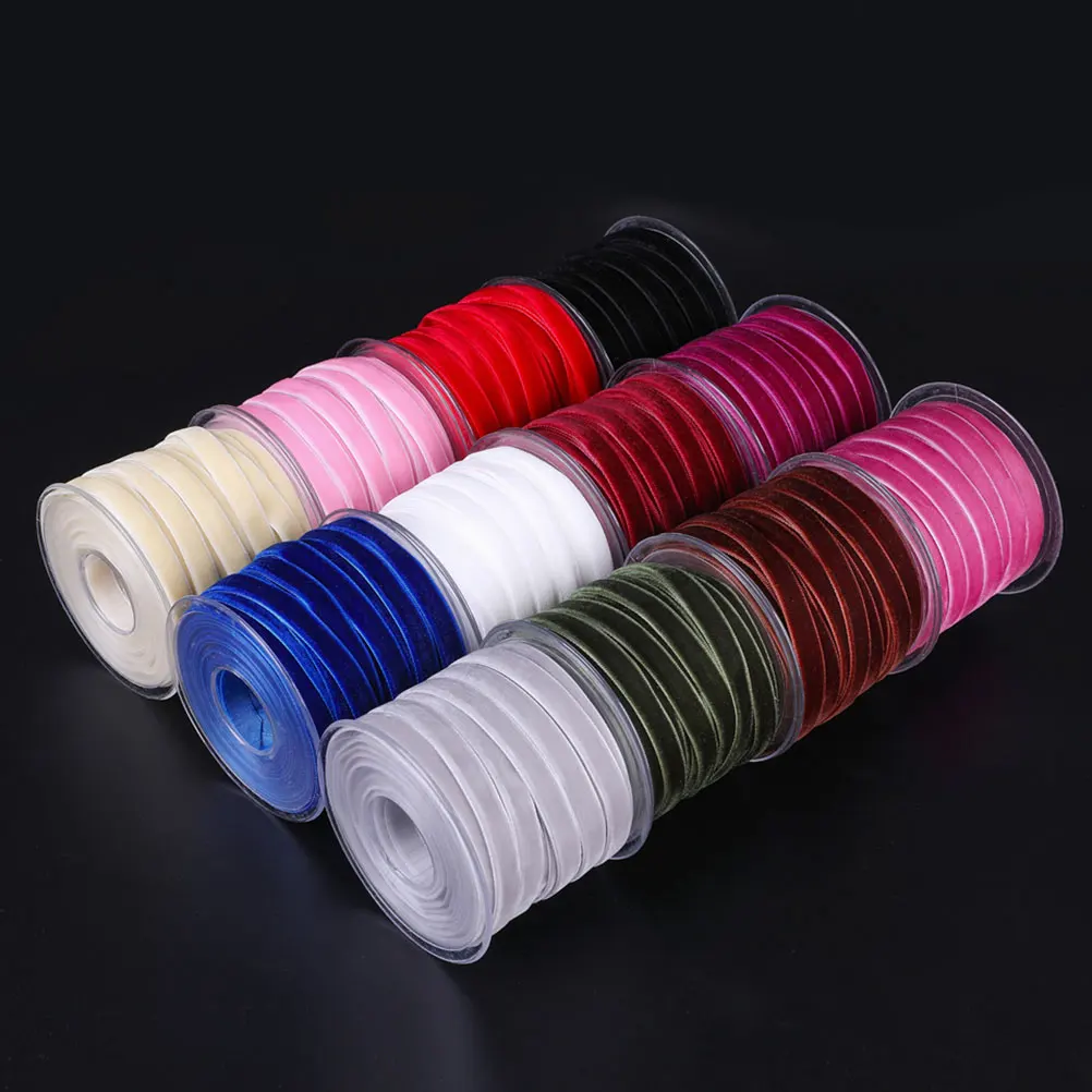 

Decorative Gift Sided Ribbons for Crafts Velvet Flocking Ribbon Flocking DIY Sewing Gift Wrapping Ribbon Supplies