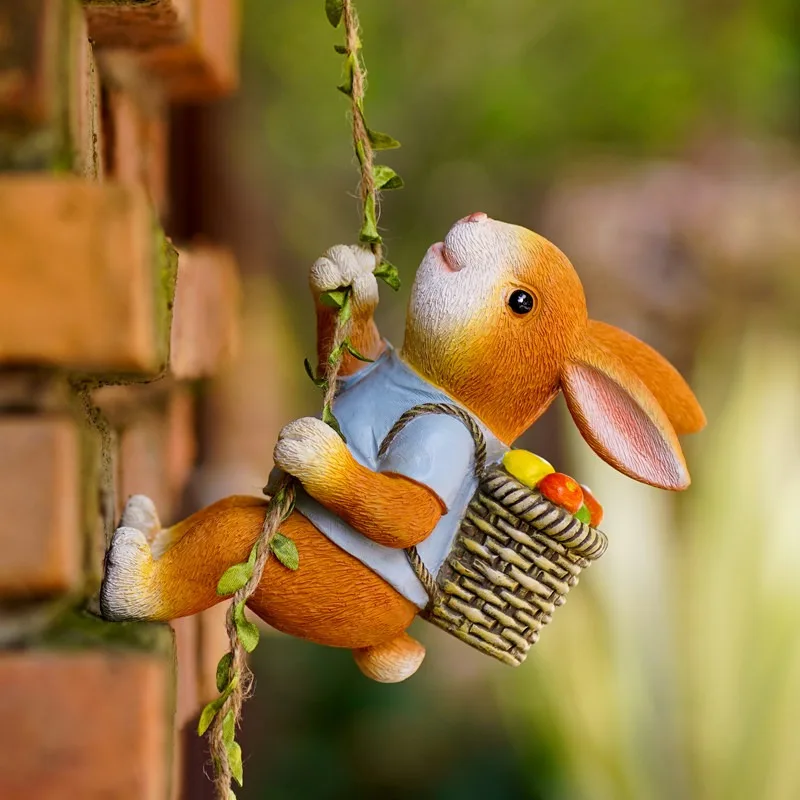 

Cute Bunny Wall Hanging Outdoor Courtyard Balcony Homestay Landscaping Decoration Gardening Basin Hanging Climbing Tree Hanging
