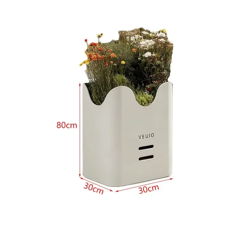 TiemuTown Modern Modular Iron Planter System Custom Outdoor Flower Boxes for Shopping Malls & Public Squares