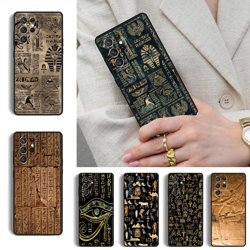 Egypt Nefertiti Anubis Ankh PAINTING Phone Case for Samsung Galaxy S26 S25 Ultra S24 S23 S22 S21 Plus Note 10 Bumper Cover