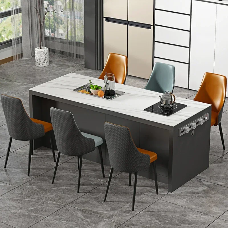 

Стол Каменная Плита Обеденный Стол Прямоугольный Встроенный Бытовой Свет Роскошная Маленькая Квартира Кухонная Столешница