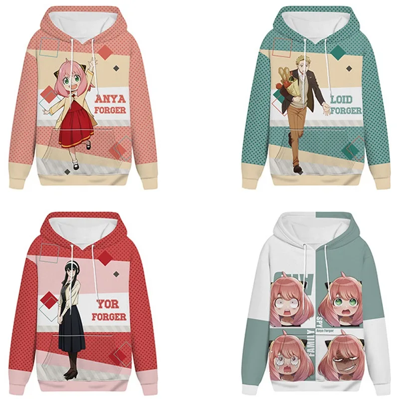 

Утолщенный пуловер Spy X Family, свитер с капюшоном, куртка с героями мультфильмов аниме, свитер для косплея, предметы первой необходимости для мужчин и женщин