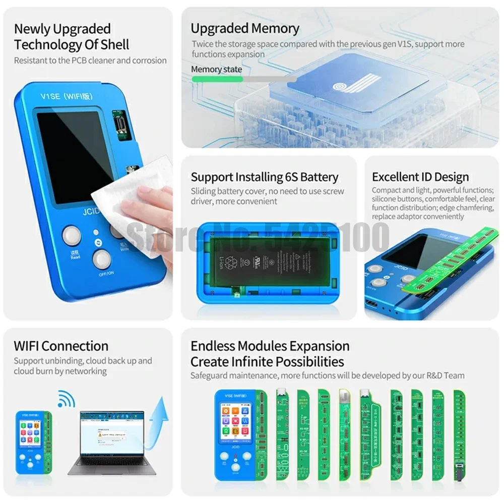 JC V1SE 2025 Programmer Dot Projector Photosensitive Original Color Touch Shock Battery Fingerprint SN Reader for 7 8 8P X 11 12