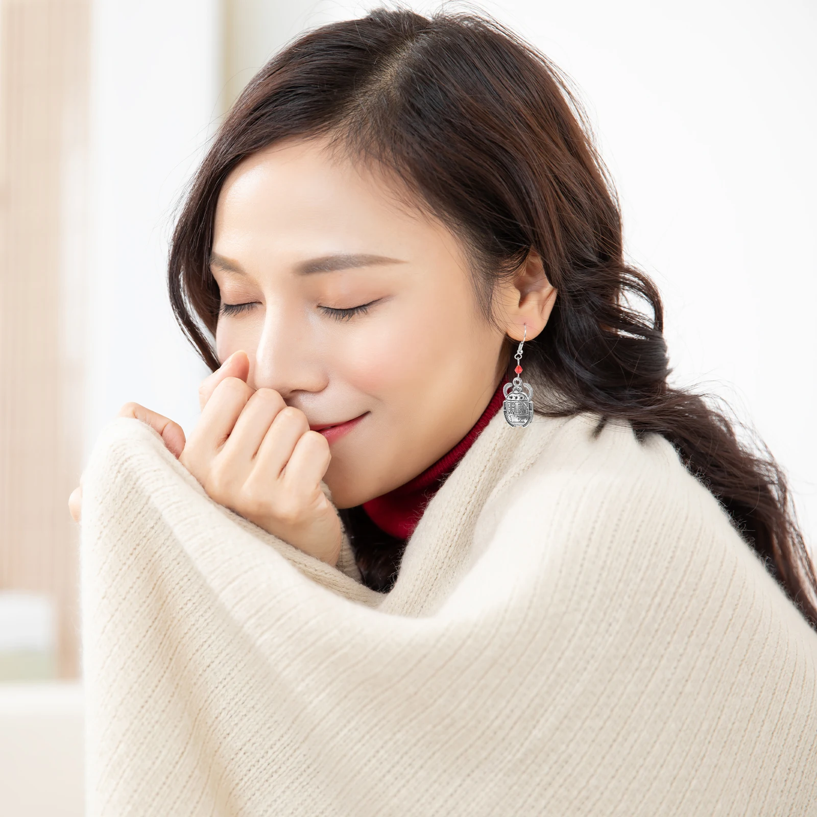 Серьги в виде святого жука, уникальные женские подвески