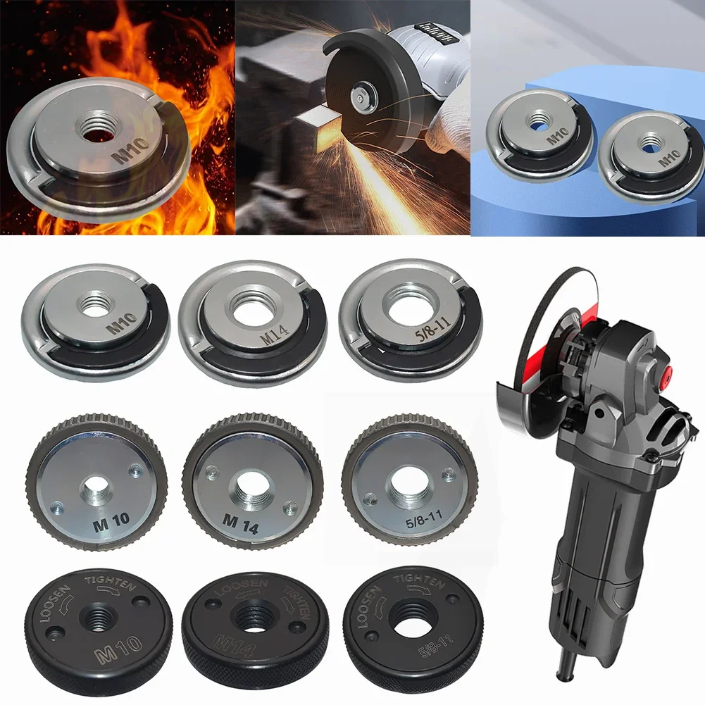

M10 M14 5/8inch -11 Thread Angle Grinder Flange Nut Clamping Power Chuck Angle Grinder Pressure Plate Locking Nut Replace