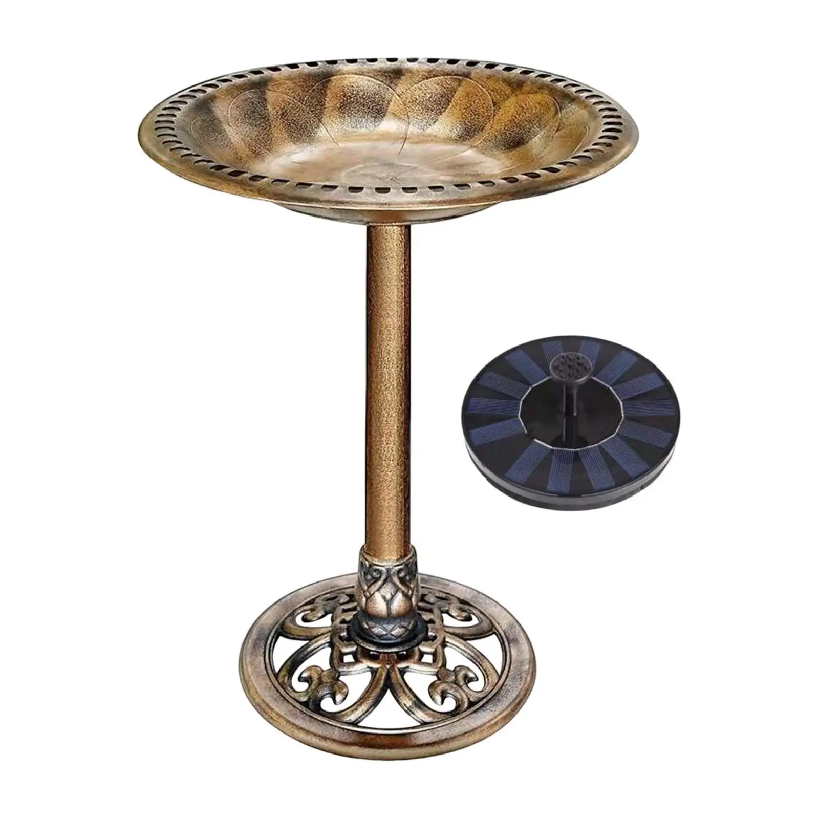 Garden Bird Bath Decoration Balcony Solar Powered water Fountain Green