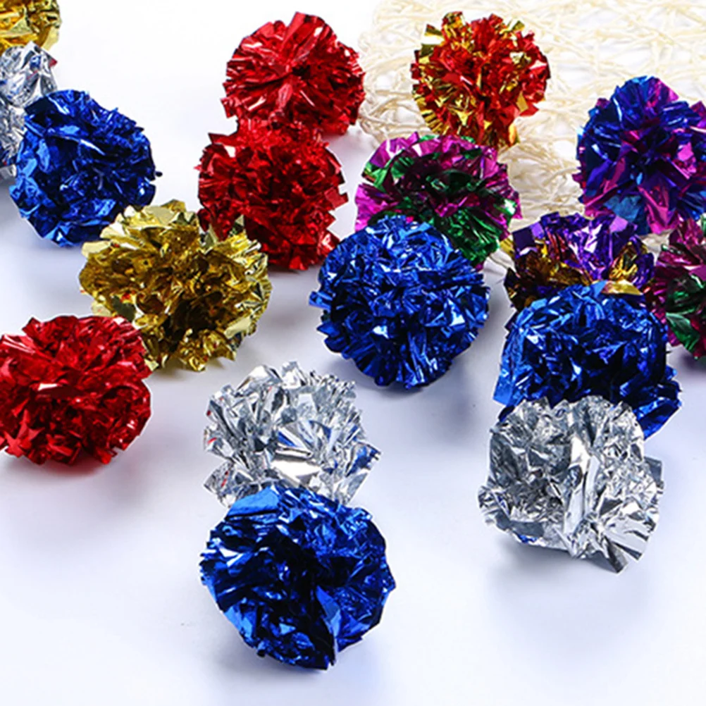 

24pcs Crinkle Cat Bright Noise Making Interactive Kitten Exercise Balls For Cats Stress Relief Indoor Play Balls