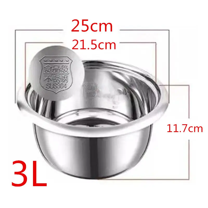 3L High Quality 304 stainless steel rice cooker inner containerPot Replacement Accessories Rice Cooke Inner With lid