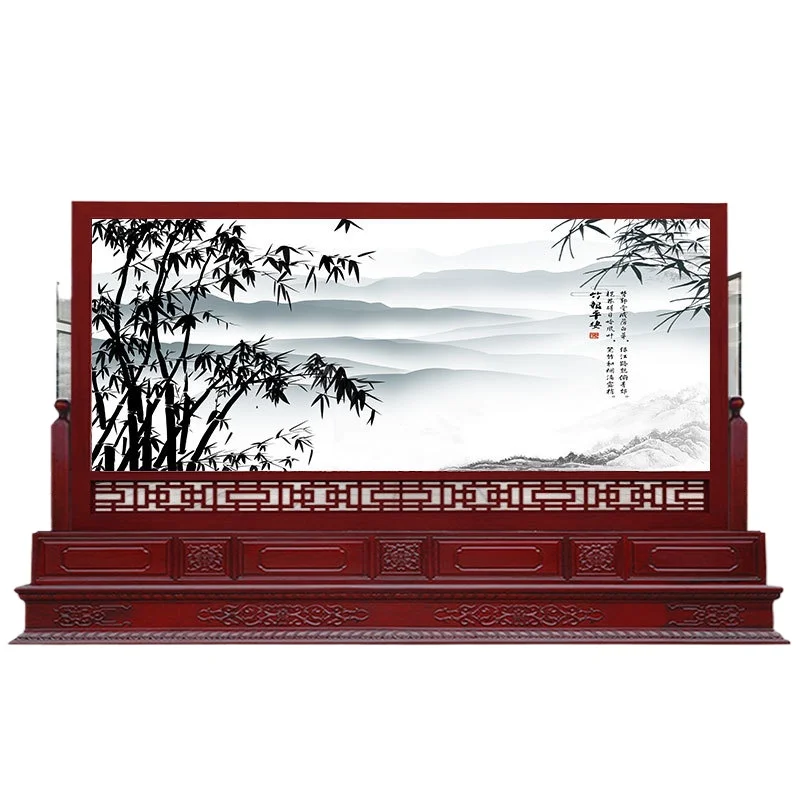 

Luban Craft Chinese Solid Wood Screen The company's office can be partitioned off from the door unit government hall seat screen