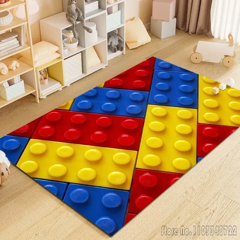 Puzzle Toys Printing Carpet Rug for Home Living Room Bedroom Sofa Decor Kids Play Area Rug Non-slip Floor Mat Gift Le-GO