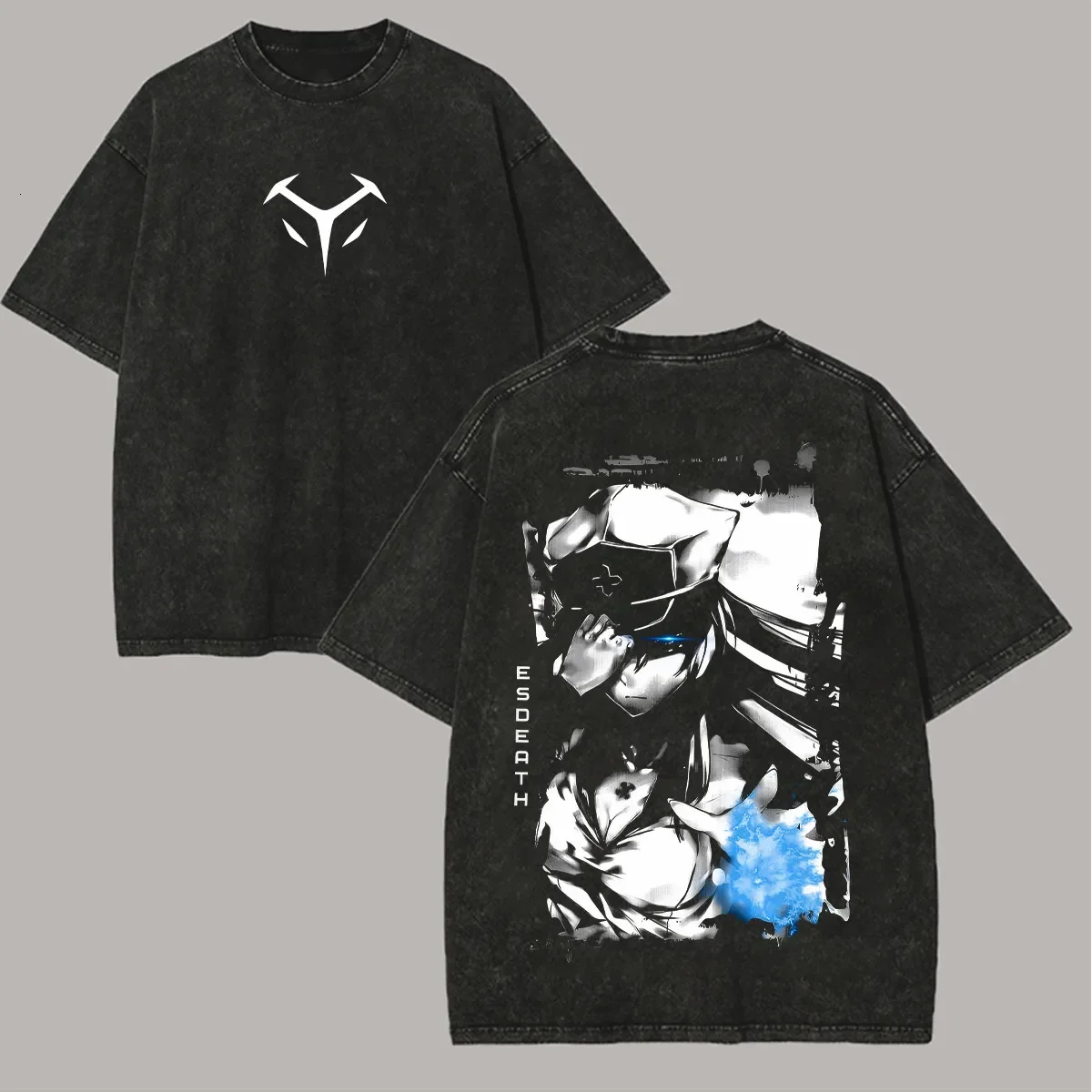 Akame ga Kill! Vintage Washed T-Shirt Oversized Unisex Streetwear Trendy Cotton Neutral O-Neck Short Sleeve Short Sleeves soft