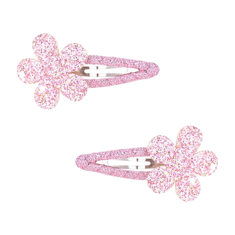 2Pcs/Set Sweet BB Glitter Hairpins for Baby Girls Rabbit Flower Hair Clips Barrettes Headwear Fashion Kids Hair Accessories