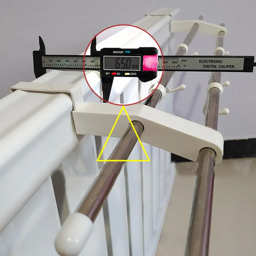 Double Pole Radiator Towel Rail With 4 Hooks Strong Load-Bearing Capacity For Home Power Hand Tools Accessories