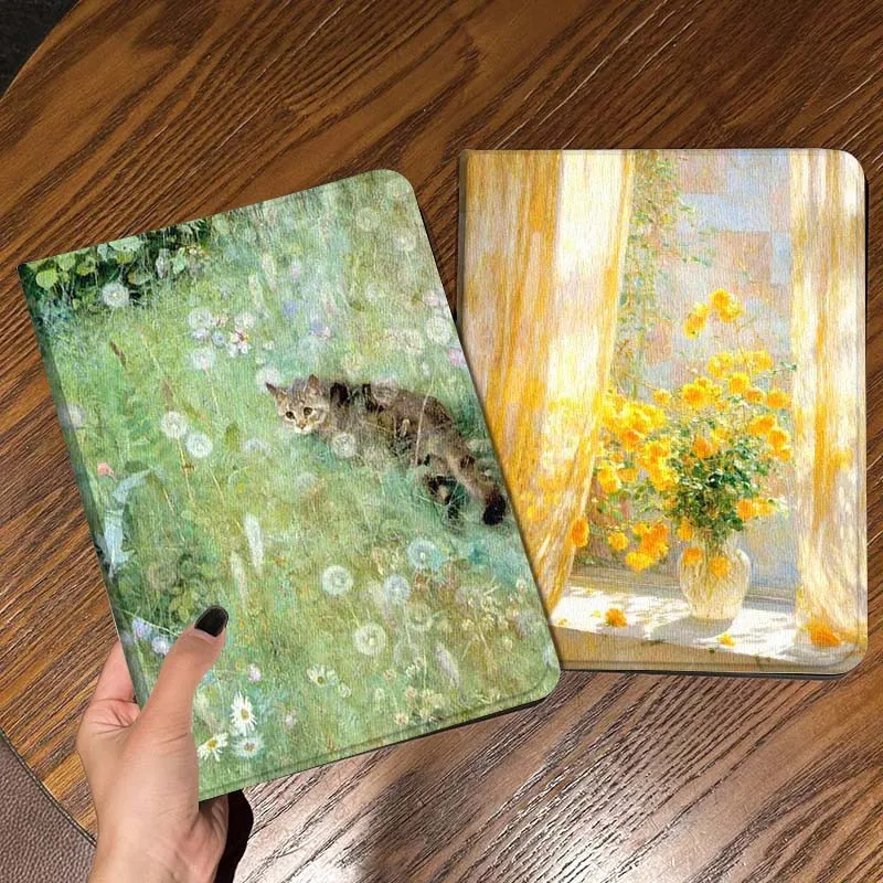 

Kitten Grass Dandelion Field Tablet Case For Samsung Galaxy Tab S7 S8 S9 S10 FE Lite Gift
