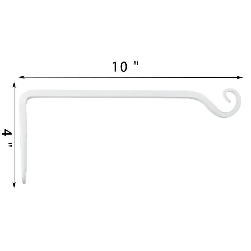 10-calowy kosz na kwiaty doniczka wisząca roślinka wspornik naścienny haczyk na lampę prosty haczyk na karmnik dla ptaków z kutej żelaznej ściany