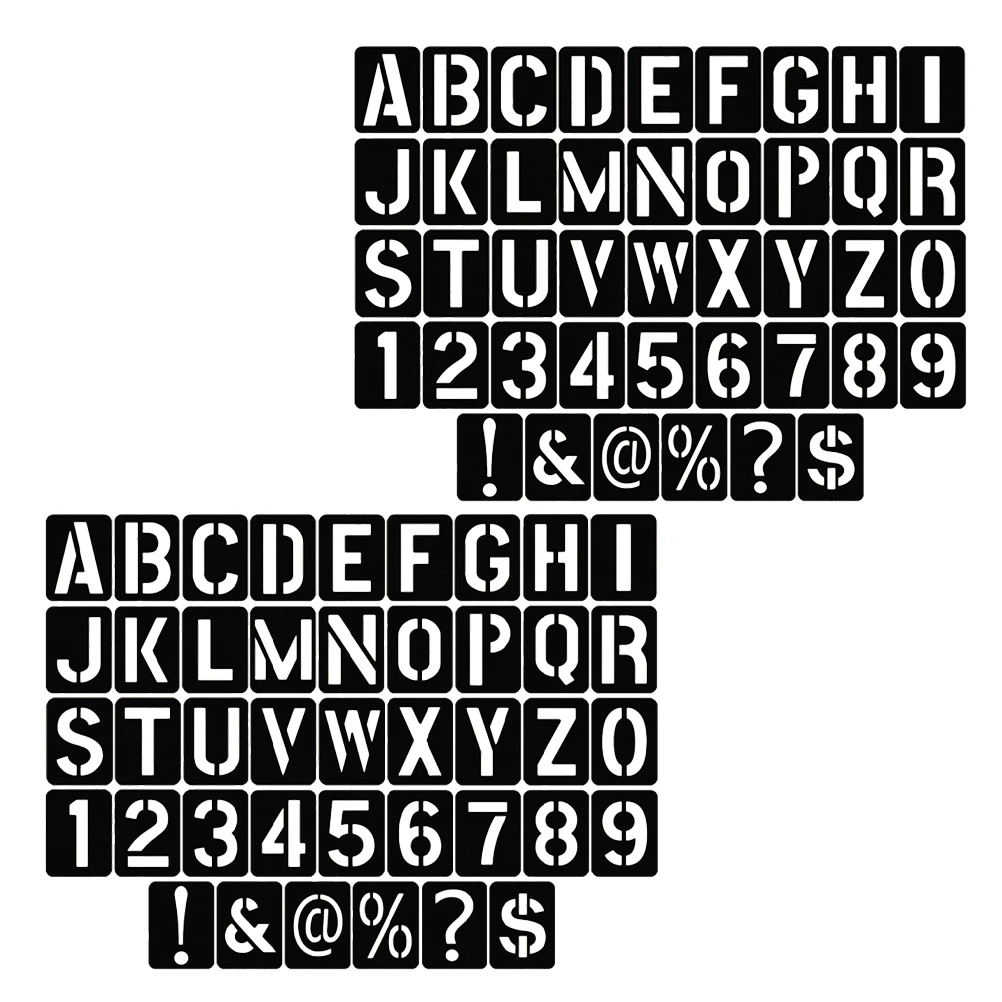 

2 set 2 Sets Reusable Plastic Letter Stencils Alphabet Number Templates Symbols Spray Painting Crafts Diy Projects Pp
