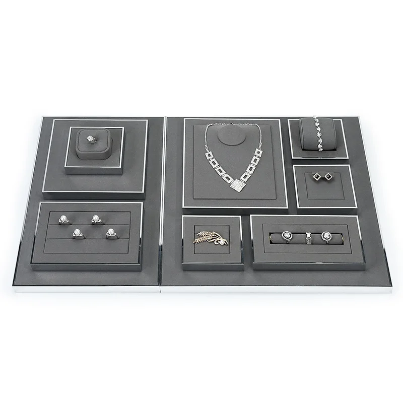

# Custom Jewelry Store Counter Display Set For Bracelet Necklace Ring Exhibitor Organizer Stand