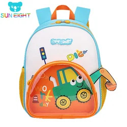 SUN EIGHT Small Backpacks Transparent Pocket School Bags For Kid Waterproof Nylon