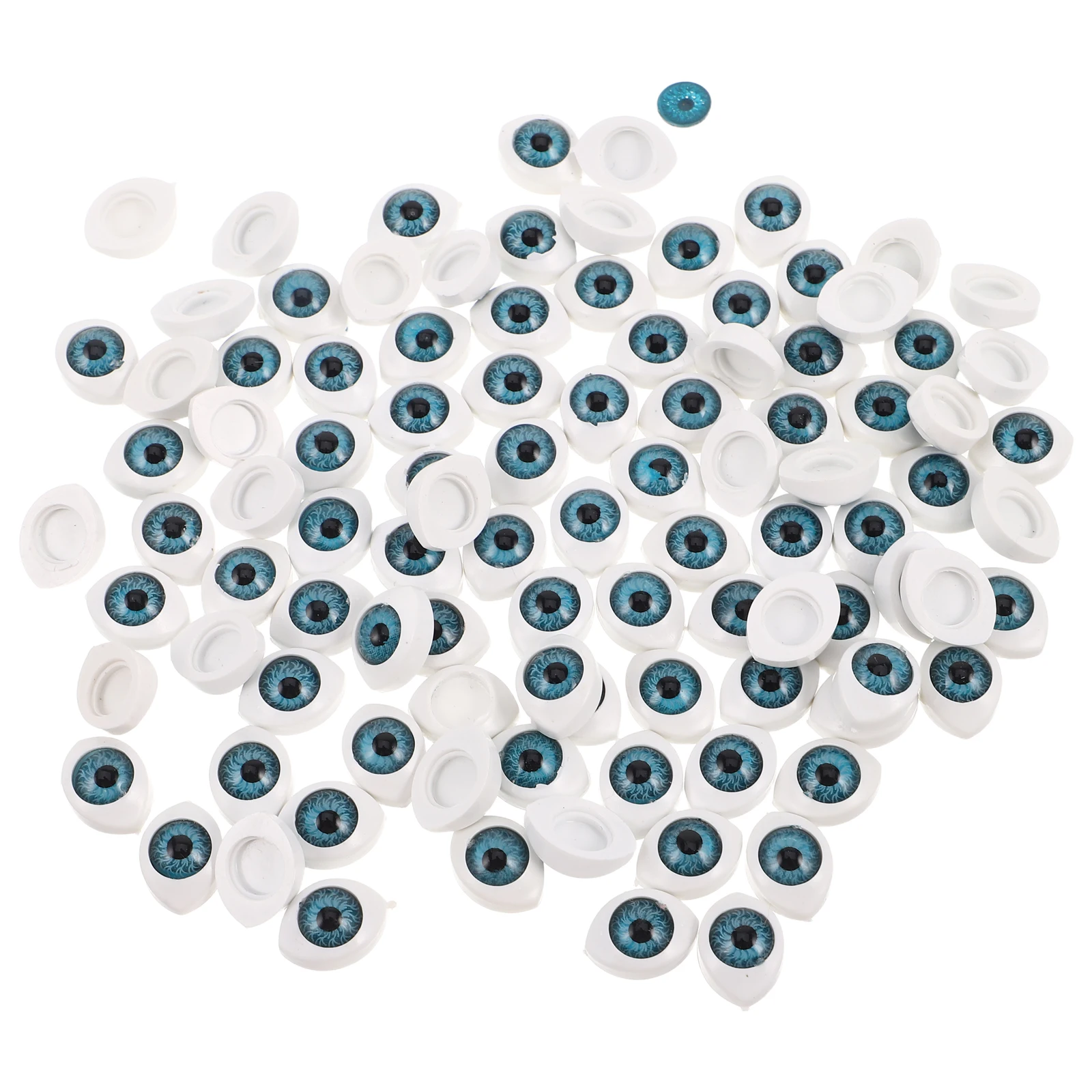 100 قطعة من مقلة العين نصف الكرة خياطة عيون بيضاوية وهمية للحرف اليدوية لعبة خلفية ذاتية الصنع