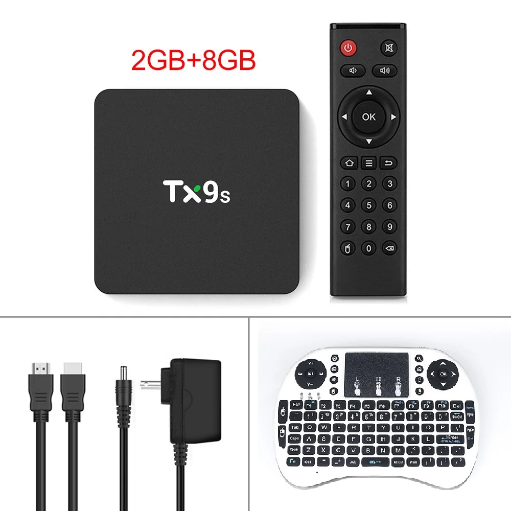 تي في بوكس أندرويد ذكي TX9S ، Amlogic S912 ، 2 جيجابايت ، 8 جيجابايت ، 4K ، 60 إطارًا في الثانية ، G ، WiFi ، M ، مساعد صوت Google