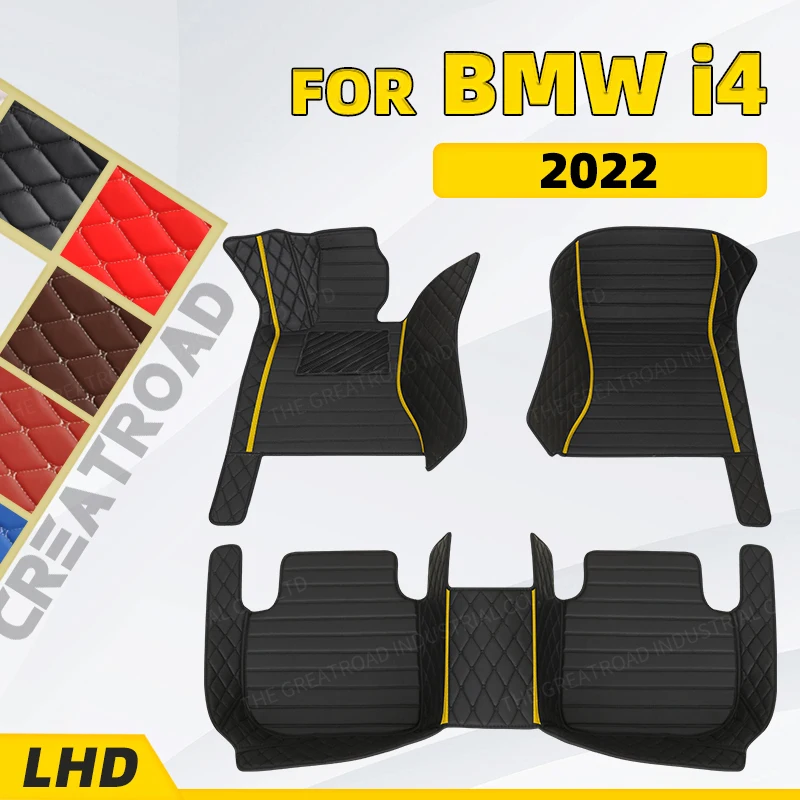 

Custom Car Floor Mats For BMW i4 2022 Auto Foot Pads Automobile Carpet Cover Interior Accessories