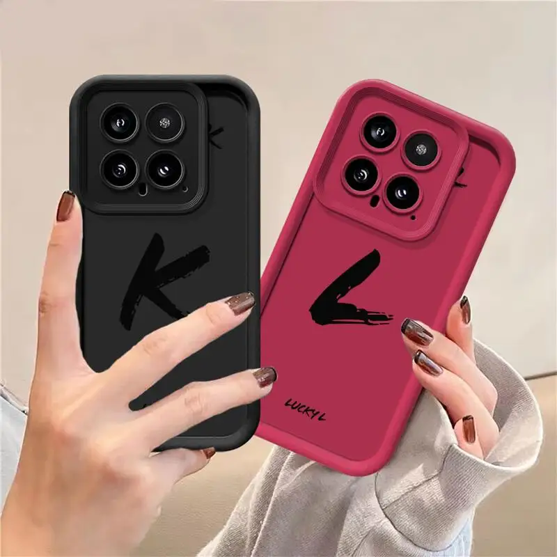 phone cases for Redmi Note 13 5G 9S 11 9 12 Pro 12C 12 4g 12S 10 Lite Angel Eye Ladder fundas Cover Elegant Ink Letters Cool K L