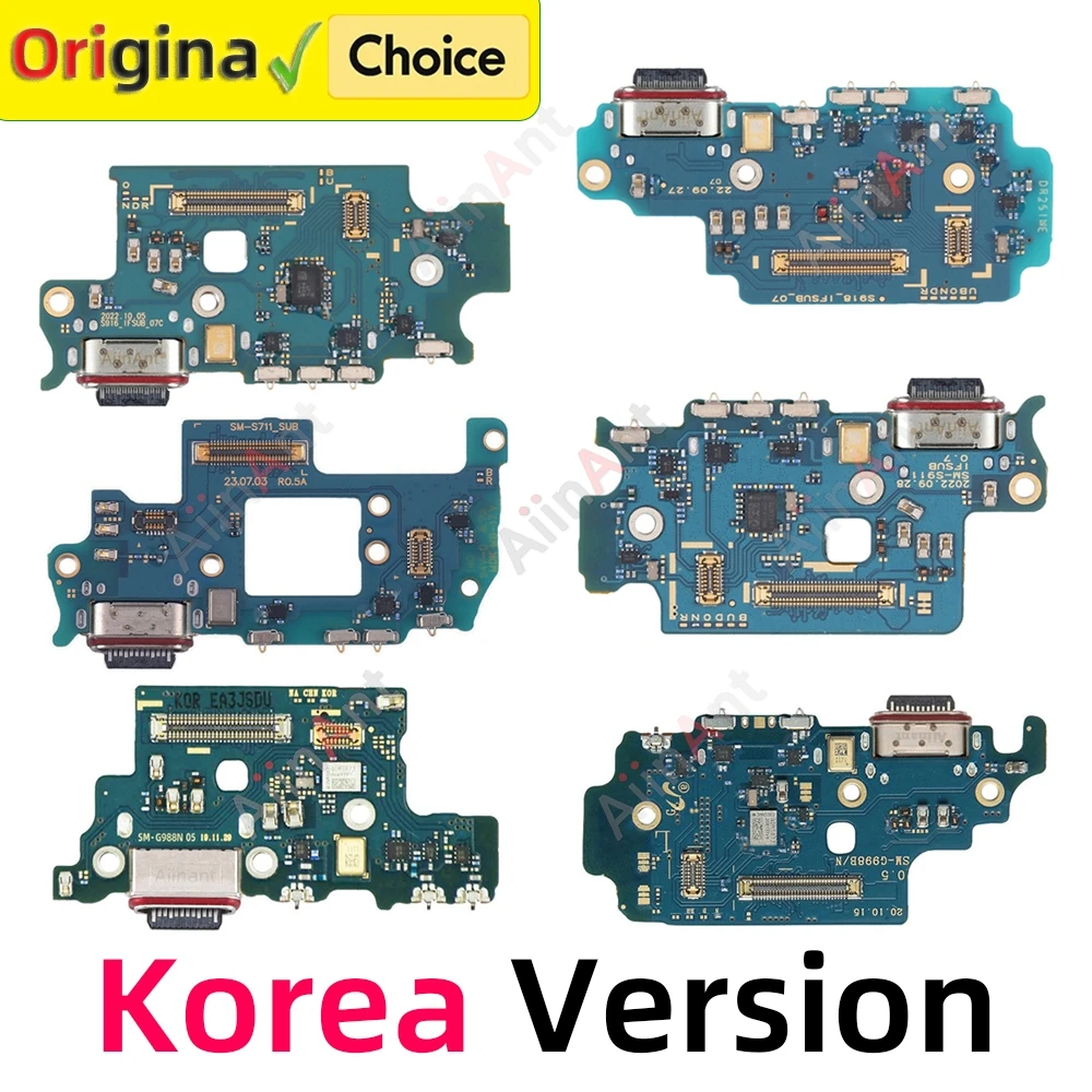 Korea USB Mic Board Dock Connector Charging Port Flex Cable For Samsung Galaxy S25 S24 S23 S21 S20 Plus Ultra S916N S918N S921N