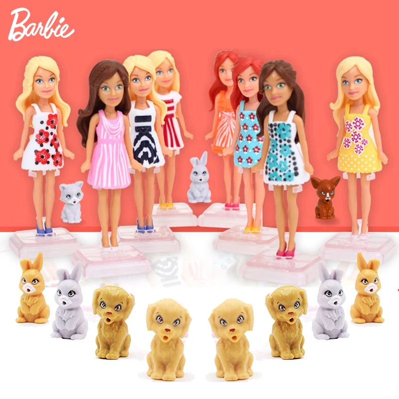 10cm Mini Baby Barbie Doll Makeup Barbie Toys Clothes Accessories Dolls for Girls Cute Pet Toys for Children Brinquedos Dress Up